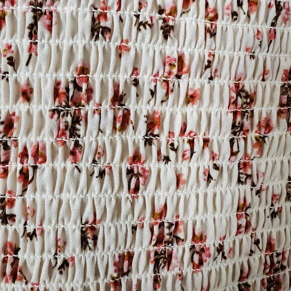 TRIXXI Ditzy Floral Short Puffed Sleeves Smocked Bodycon Mini Dress M Fitted - Picture 4 of 11